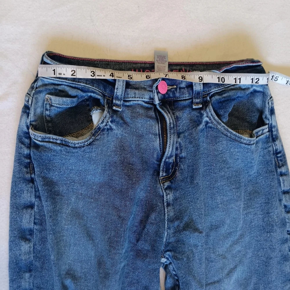 Justice Jr Sz18 Blue, White, and Pink Ombre Wide Legged Jeans
